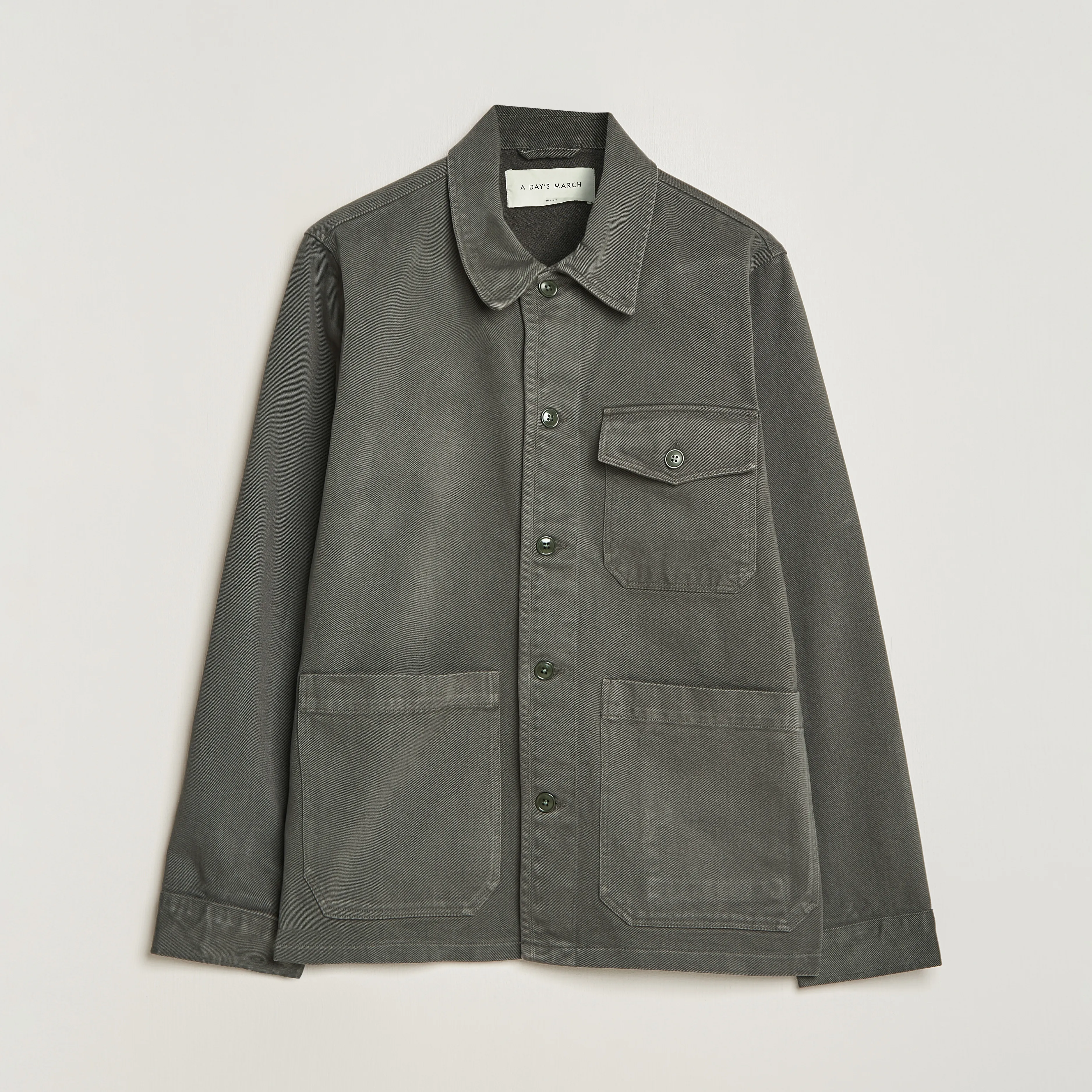 A Day's March Patch Pocket Sturdy Twill Overshirt Olive