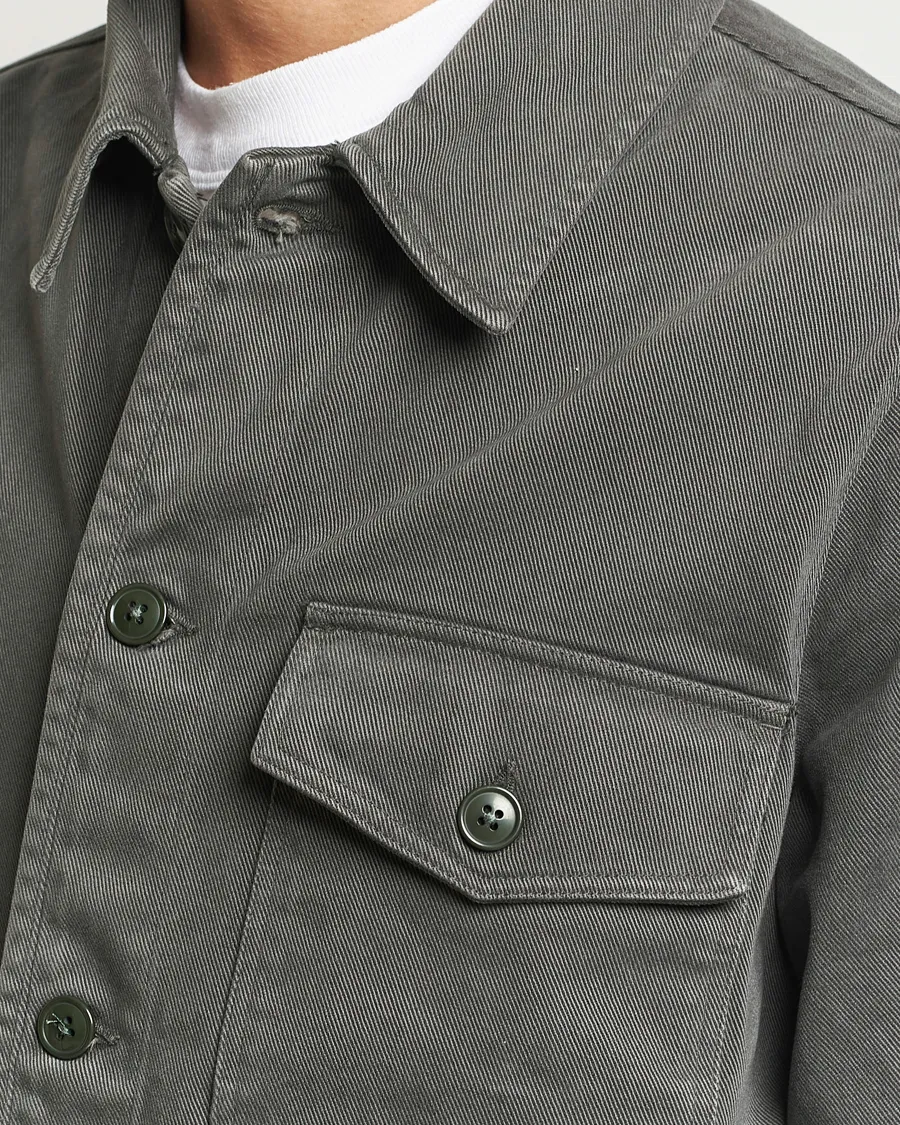 A Day's March Patch Pocket Sturdy Twill Overshirt Olive