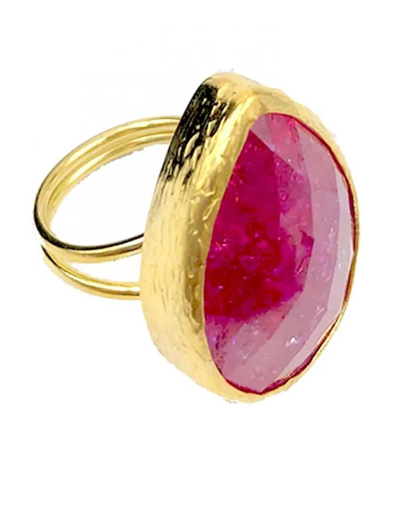 ANILLO GRANDE MUJER DE PIEDRAS CON DISEÑO DE LAGRIMA
