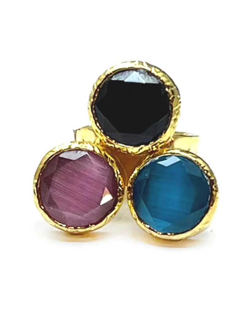 ANILLOS AZULES Y ROSAS CON DISEÑO TRICOLOR Y MEDIDA AJUSTABLE