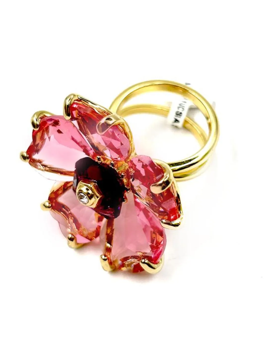 ANILLOS JOYA ROSAS Y FUCSIAS SORTIJA ESPECTACULAR PARA BODAS Y EVENTOS