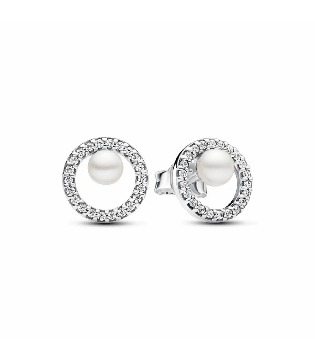 ARETES PANDORA CON HALO PAVé Y PERLAS CULTIVADAS DE AGUA DULCE TRATADAS  293154C01