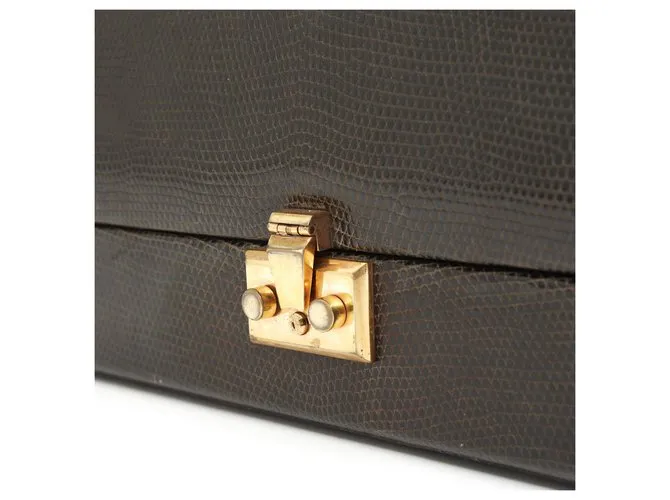 Autre Marque ESTUCHE DE LAGARTO MARRÓN Castaño 