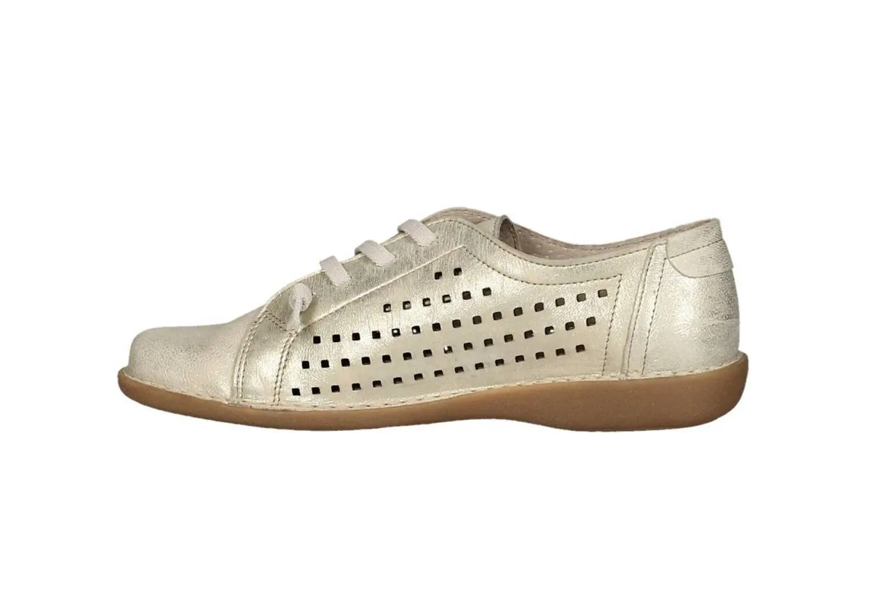 Blucher Nobuck Oro Picados Laterales Cordon Elastico