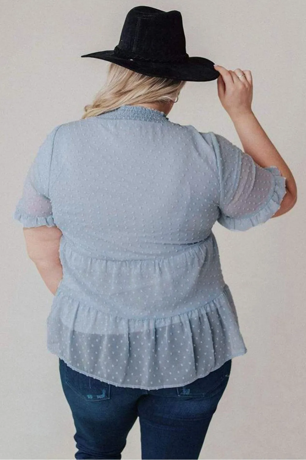 Blusa azul de lunares