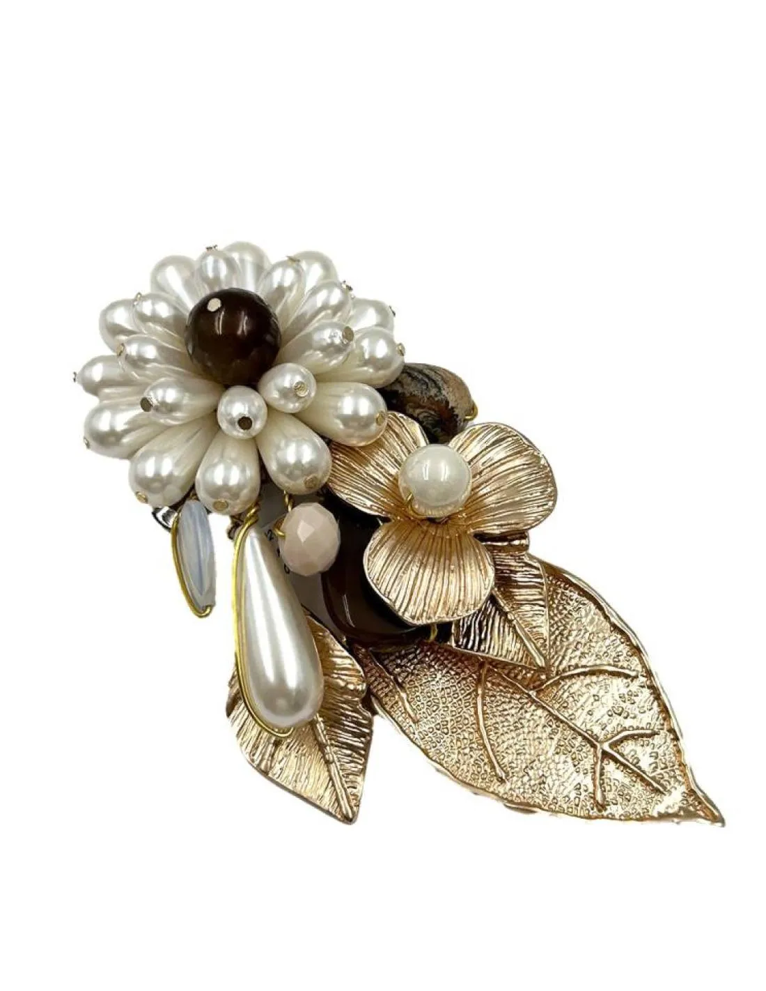 BROCHES DE FIESTA DE FLORES CON PERLAS Y PEDRERIA PARA BODAS YE EVENTOS