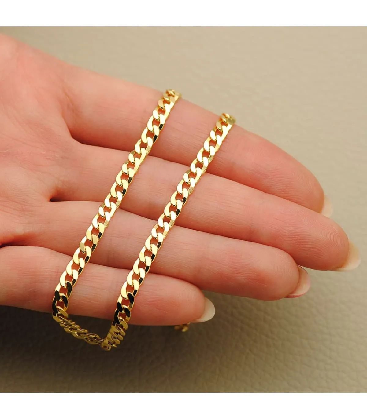 Cadena Maciza Oro 18K Barbada 3,75mm 60cm
