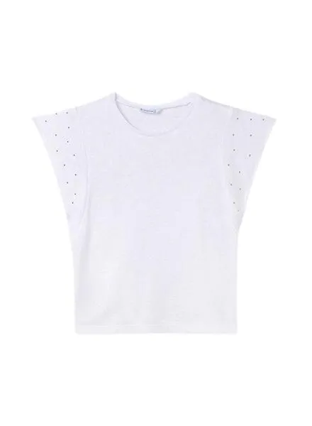 Camiseta Mayoral Tachuelas Blanco Para Niña
