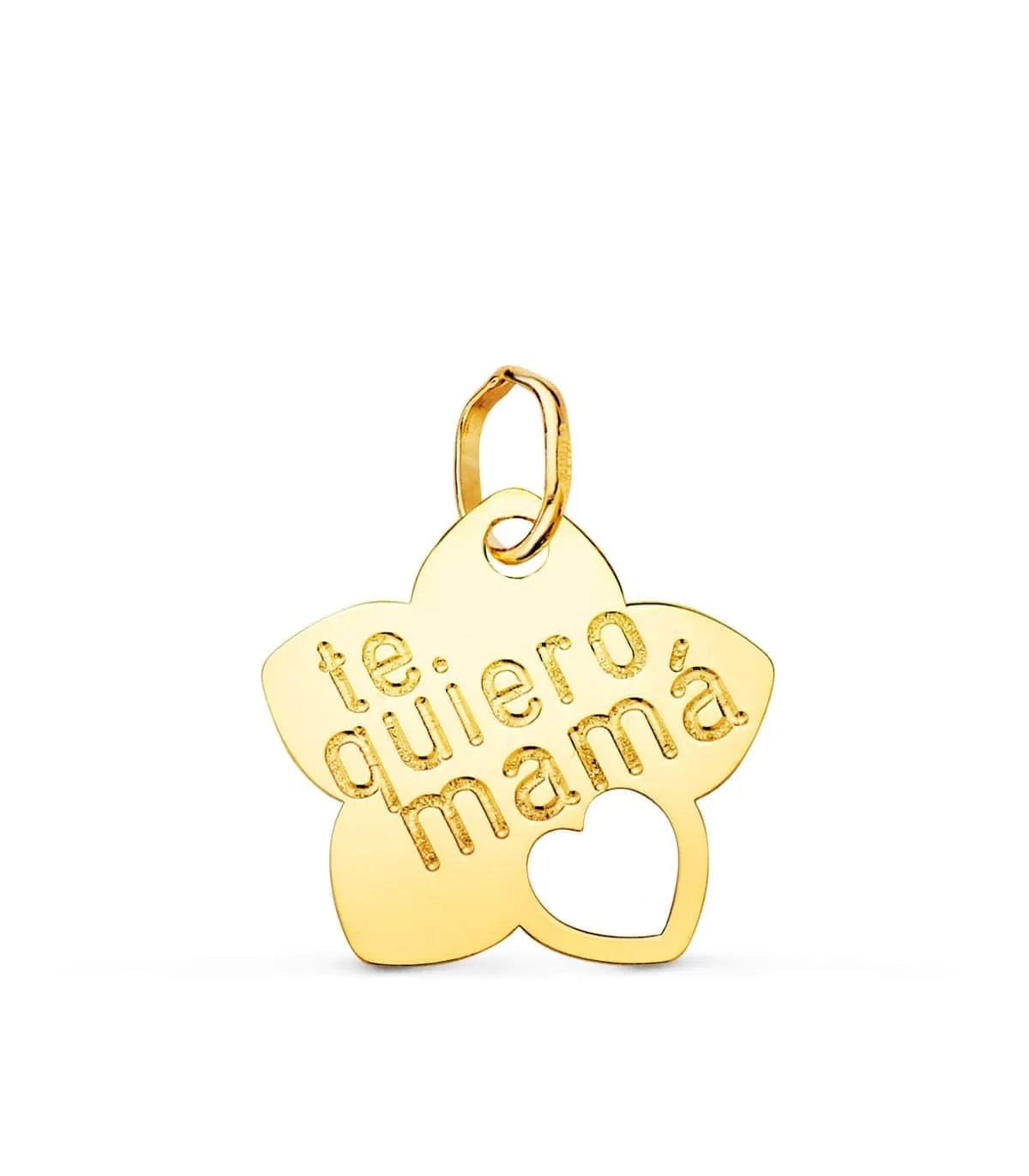 Colgante Flor Oro 18K Te quiero mamá