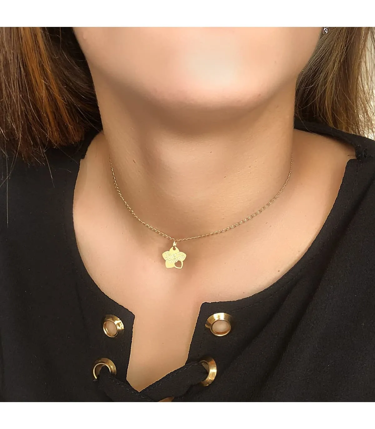 Colgante Flor Oro 18K Te quiero mamá