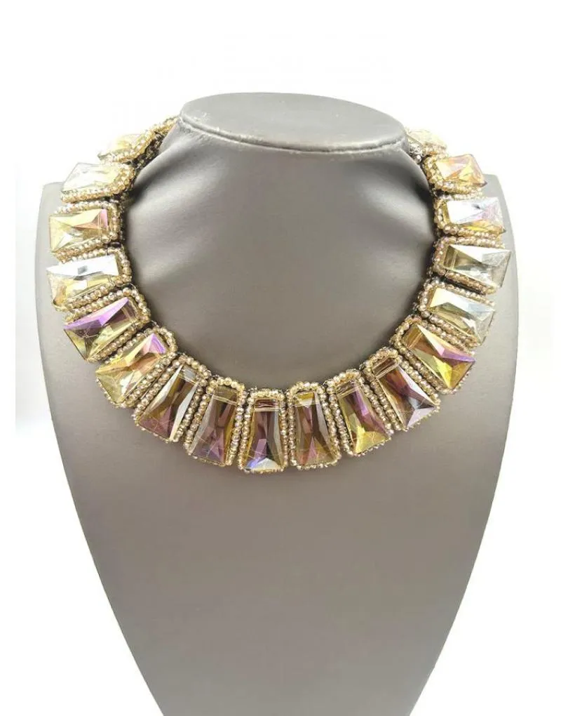 COLLARES CLEOPATRA DORADOS DE PEDRERIA TORNASOL PARA BODAS