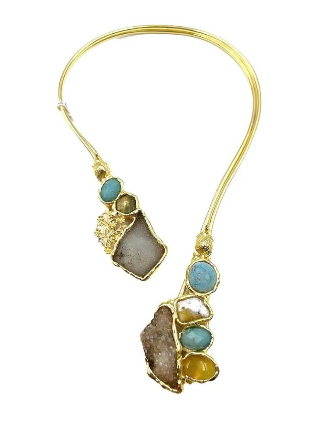 COLLARES DE PIEDRAS DORADOS PARA BODAS Y EVENTOS