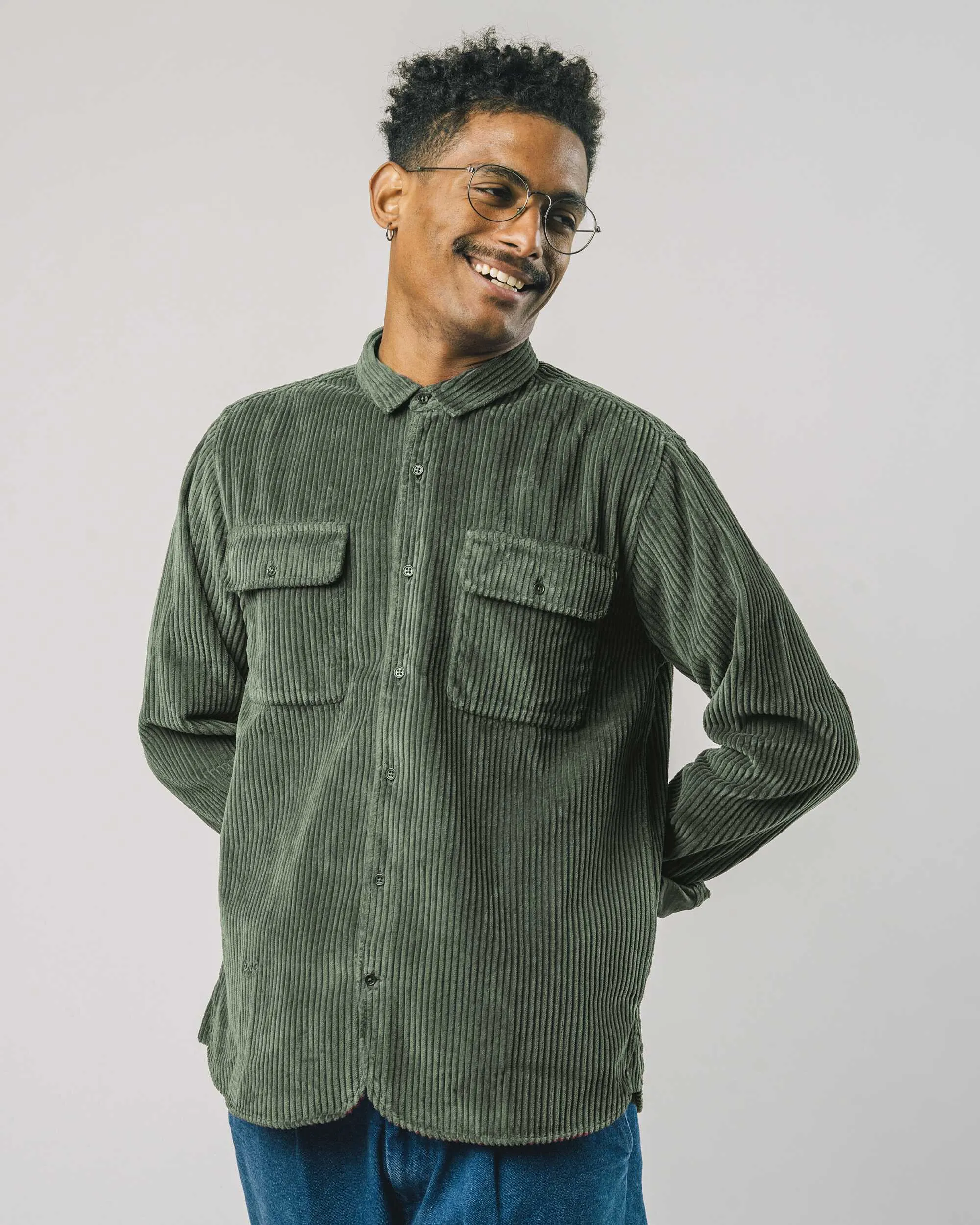 Corduroy Overshirt Stone Green