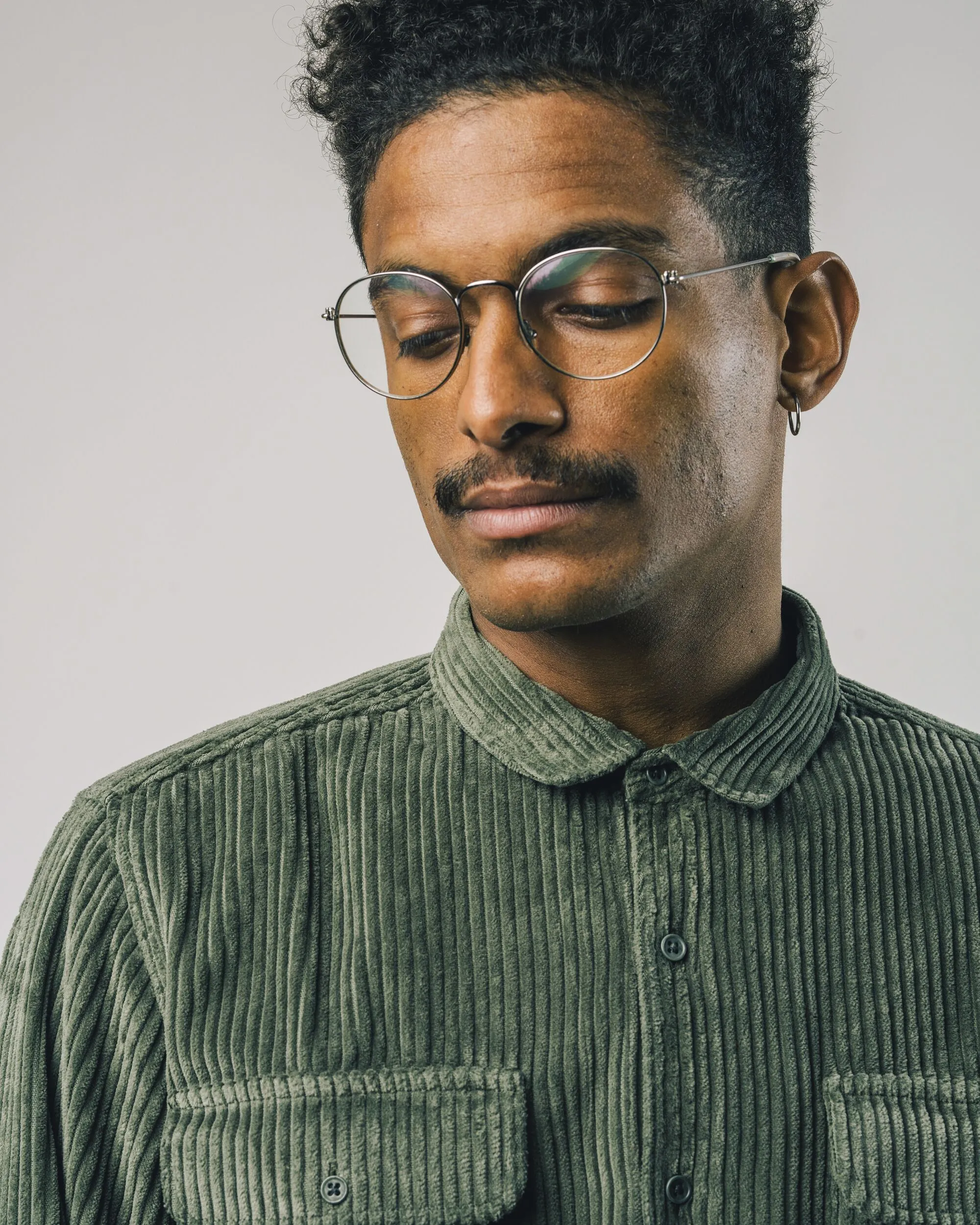 Corduroy Overshirt Stone Green