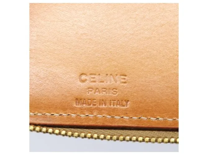 Céline Estuche de viaje de lona Macadam CELINE en cuero PVC marrón Auth yk13127 Castaño 