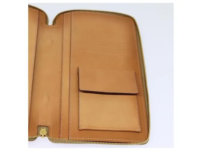 Céline Estuche de viaje de lona Macadam CELINE en cuero PVC marrón Auth yk13127 Castaño 