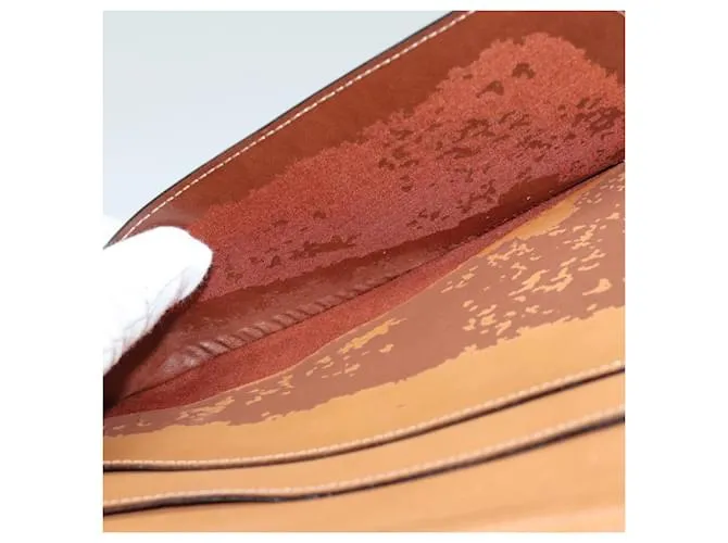 Céline Estuche de viaje de lona Macadam CELINE en cuero PVC marrón Auth yk13127 Castaño 