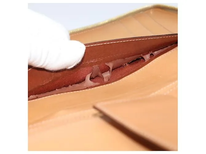 Céline Estuche de viaje de lona Macadam CELINE en cuero PVC marrón Auth yk13127 Castaño 
