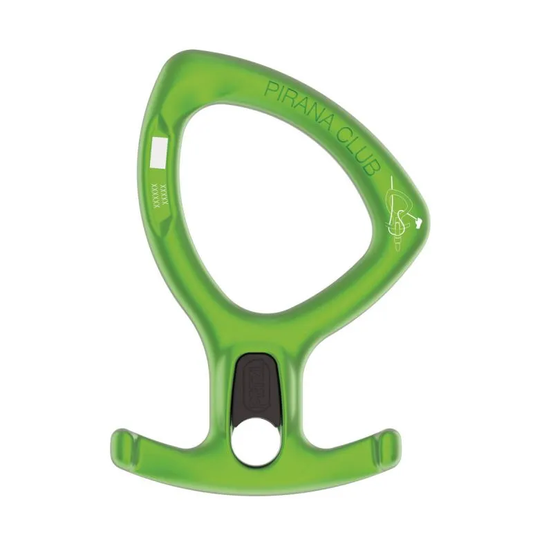 Descensor PETZL PIRANA CLUB con frenos ajustables para barranquismo (verde)
