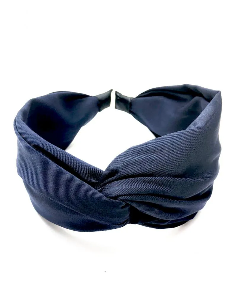 DIADEMAS AZUL MARINO PARA BODAS CON DETALLE NUDO TURBANTE
