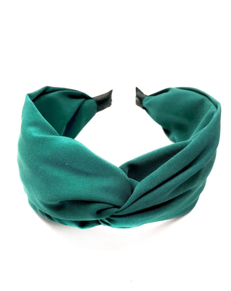 DIADEMAS AZUL PETROLEO PARA BODAS CON DETALLE NUDO TURBANTE
