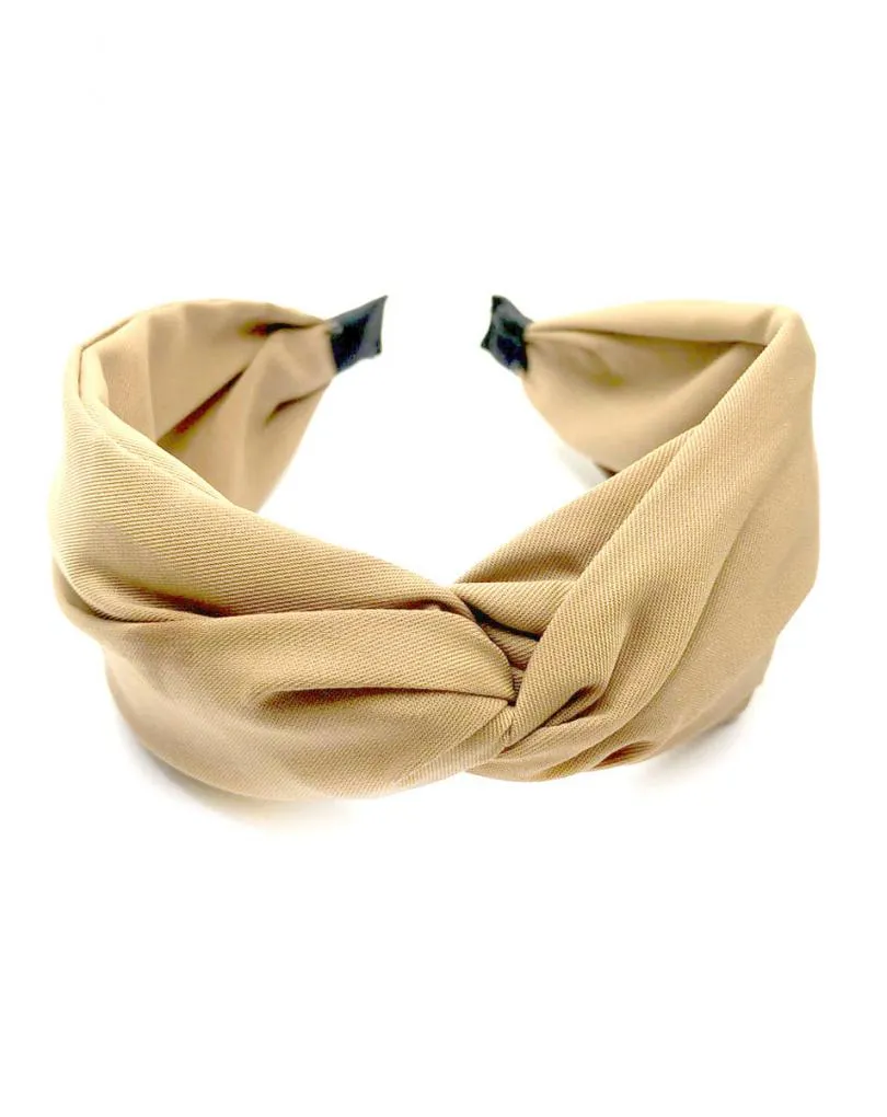 DIADEMAS MARRON TOFFEE PARA BODAS CON NUDO TURBANTE