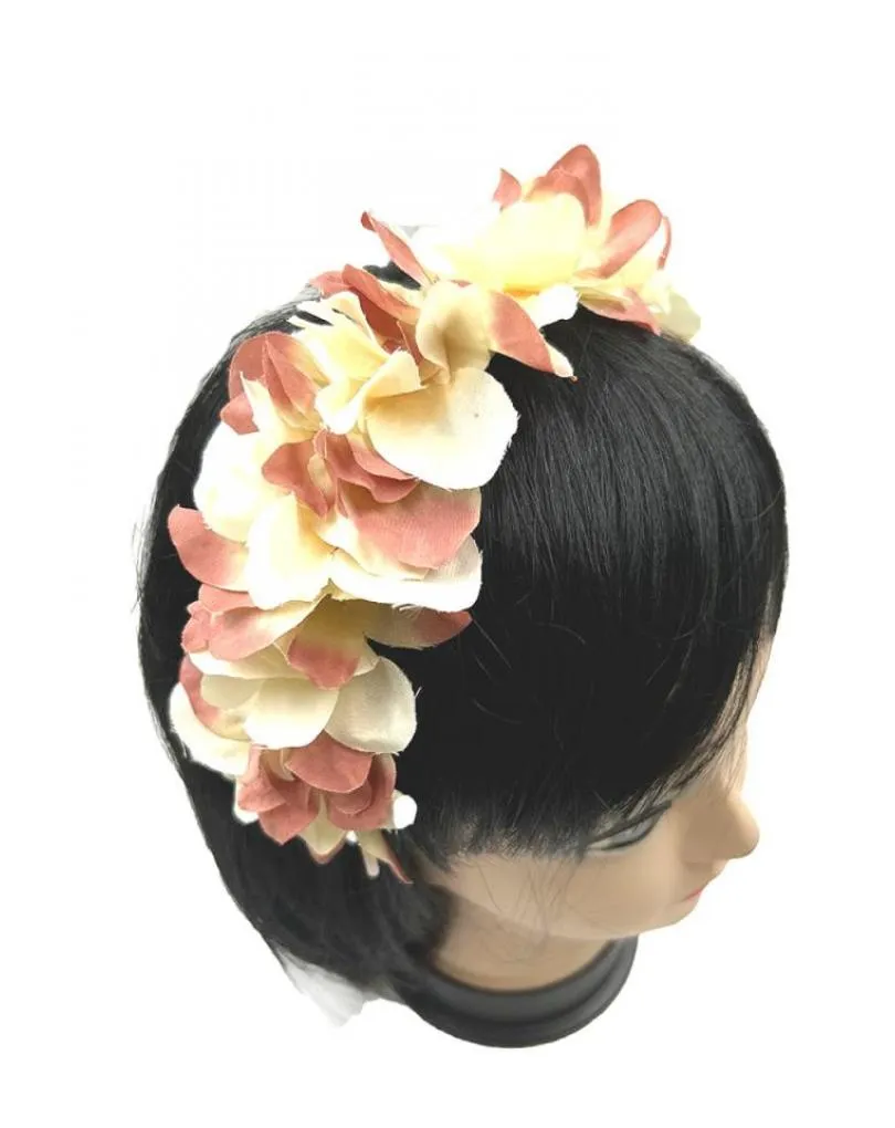 DIADEMAS MUJER PARA BODAS Y EVENTOS ROSAS Y BEIGE CON FLORES