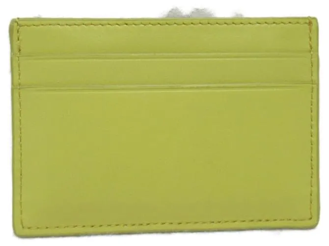 Estuche de tarjetas de visita de cuero amarillo Loewe 