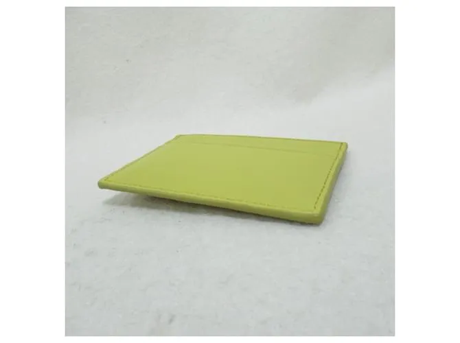 Estuche de tarjetas de visita de cuero amarillo Loewe 