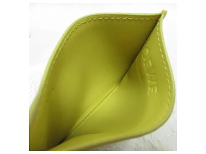 Estuche de tarjetas de visita de cuero amarillo Loewe 