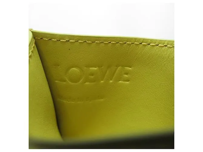 Estuche de tarjetas de visita de cuero amarillo Loewe 
