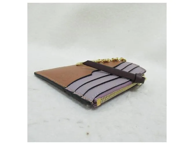 Estuche de tarjetas de visita de cuero Loewe Castaño Púrpura 