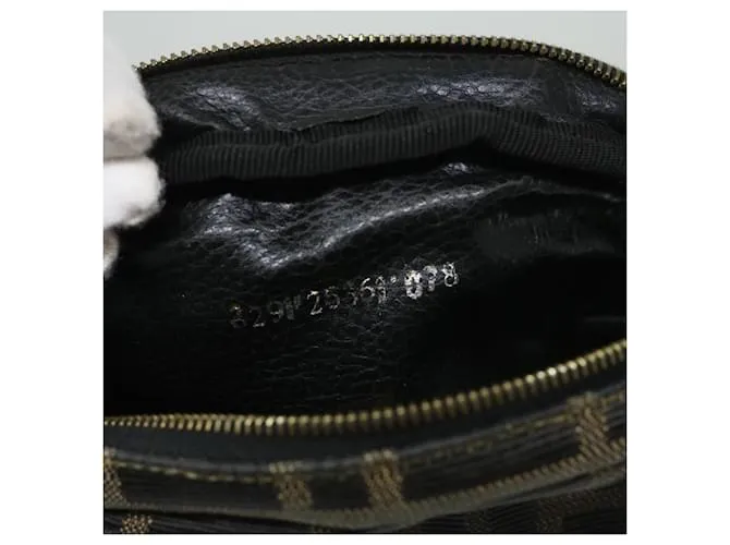 Estuche FENDI Zucca Canvas Marrón Negro Auth ar11515 Castaño 