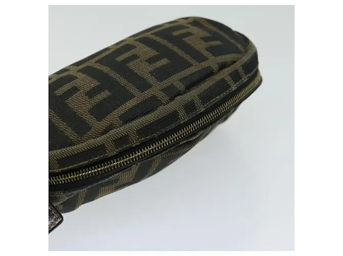 Estuche FENDI Zucca Canvas Marrón Negro Auth ar11515 Castaño 