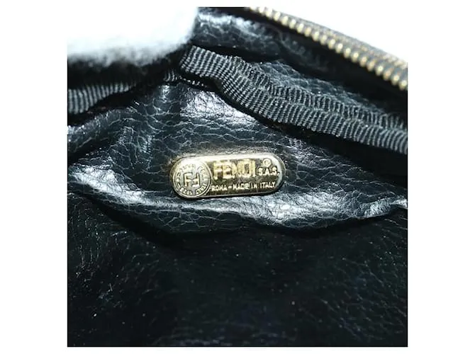 Estuche FENDI Zucca Canvas Marrón Negro Auth ar11515 Castaño 