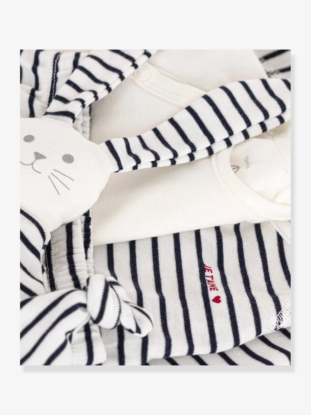 Estuche regalo para recién nacido 3 prendas marinero y doudou conejito PETIT BATEAU