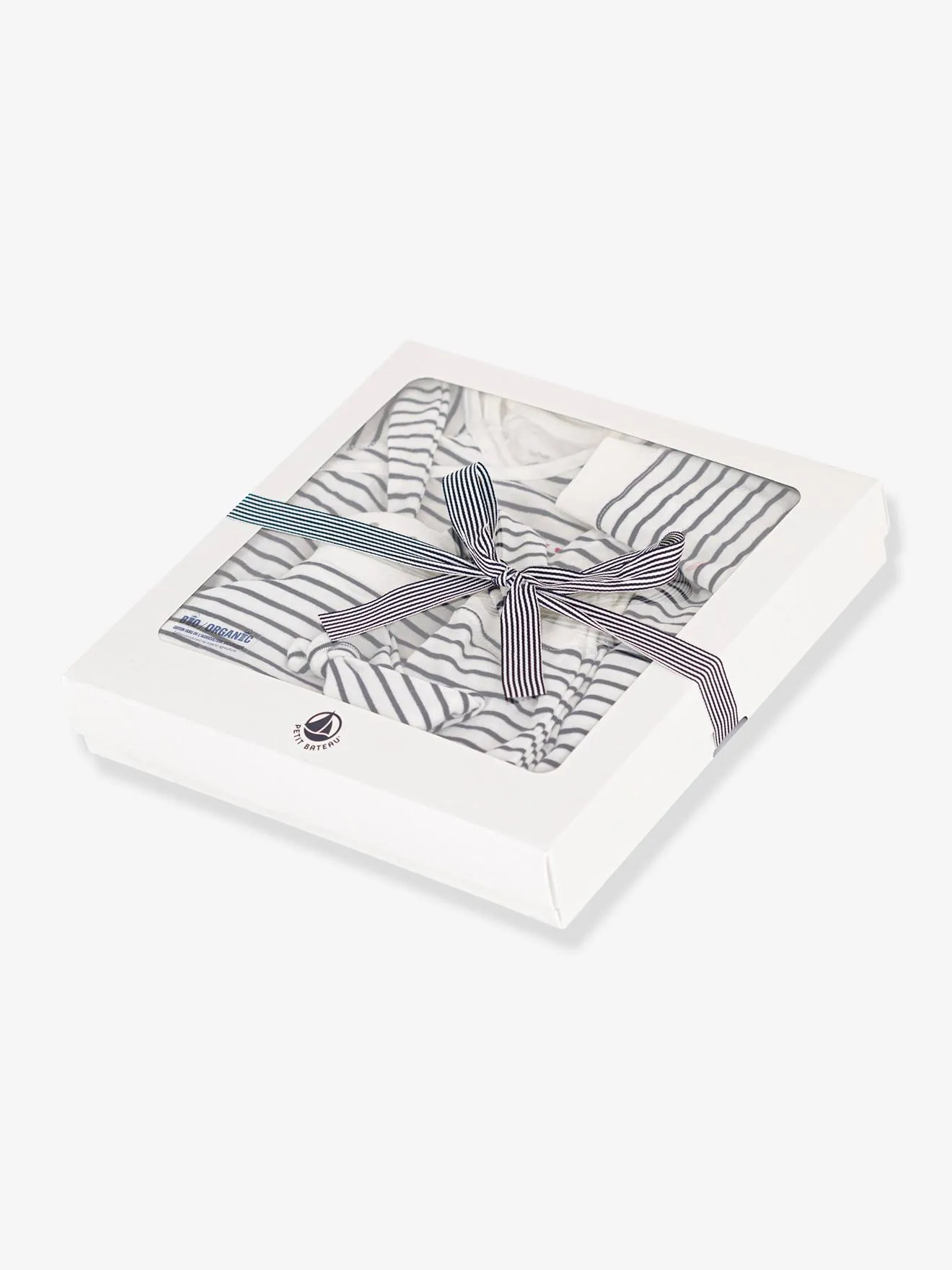 Estuche regalo para recién nacido 3 prendas marinero y doudou conejito PETIT BATEAU