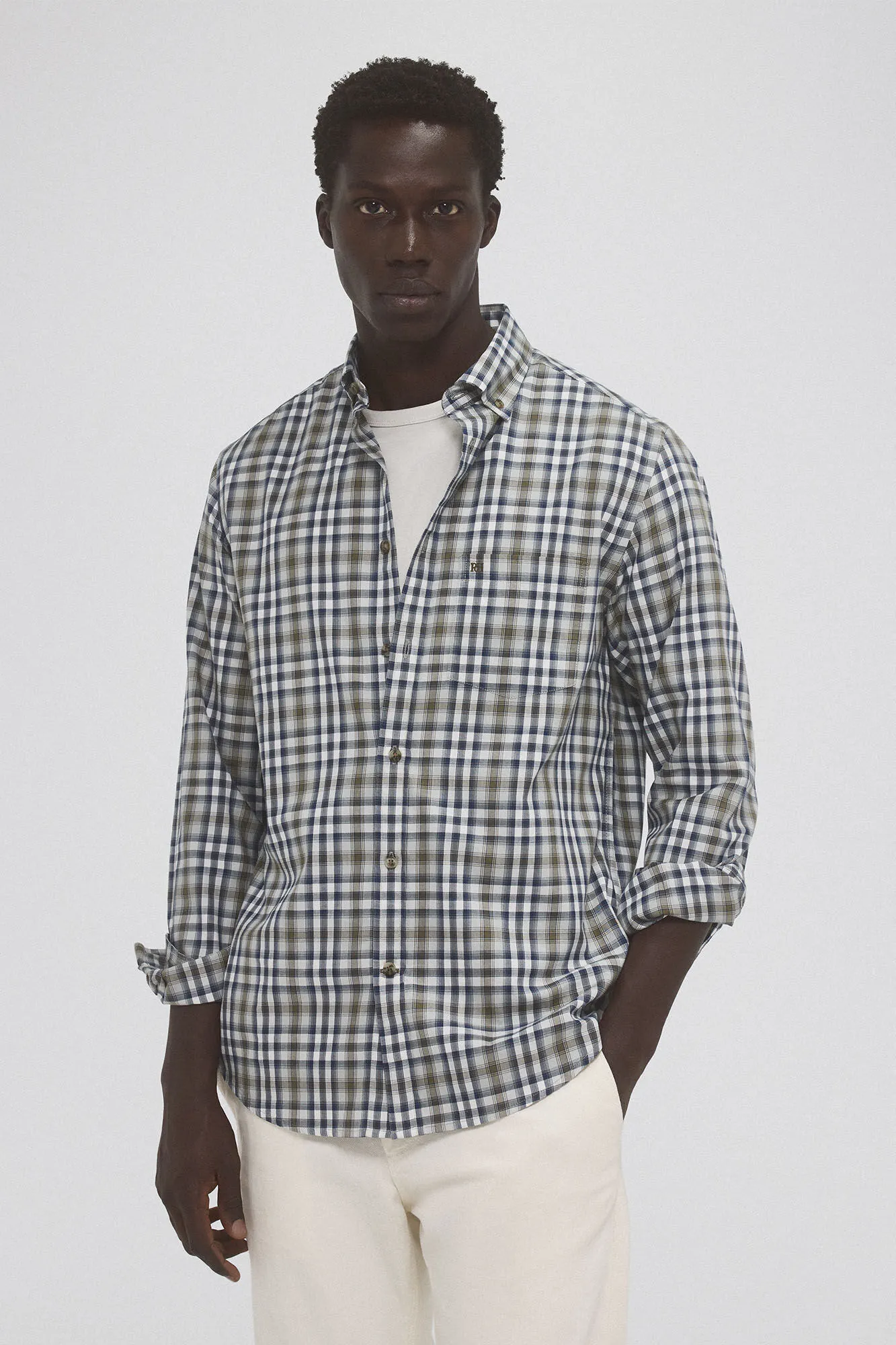 Pedro del Hierro Camisa twill cuadros