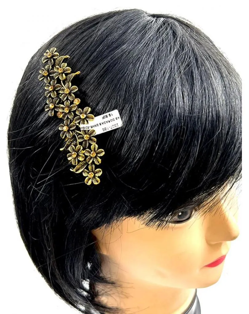 PEINETAS DORADAS ENVEJECIDAS PARA BODAS Y EVENTOS DISEÑO VINTAGE