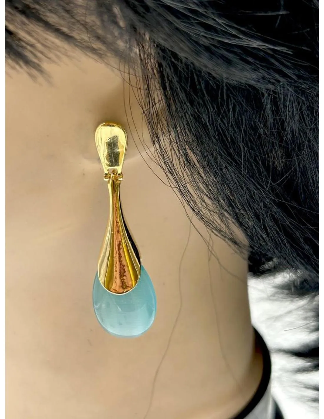 PENDIENTES  AZUL CIELO PARA BODAS BAUTIZOS Y EVENTOS
