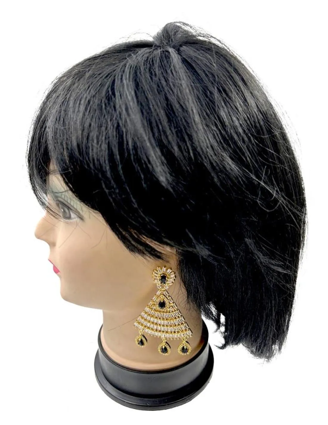 PENDIENTES JOYA LARGOS NEGROS Y BAGUETTE PARA BODAS Y EVENTOS
