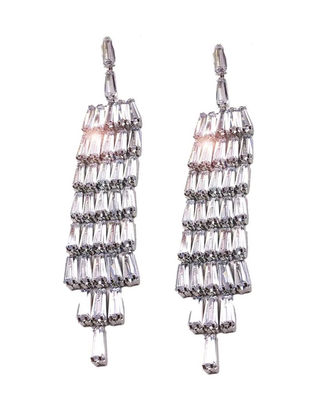 PENDIENTES LARGOS PLATEADOS PARA BODAS DE NOCHE Y EVENTOS