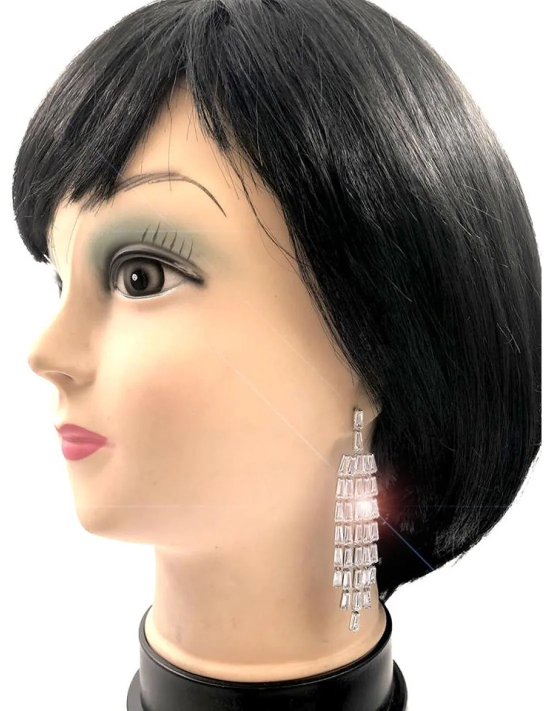 PENDIENTES LARGOS PLATEADOS PARA BODAS DE NOCHE Y EVENTOS