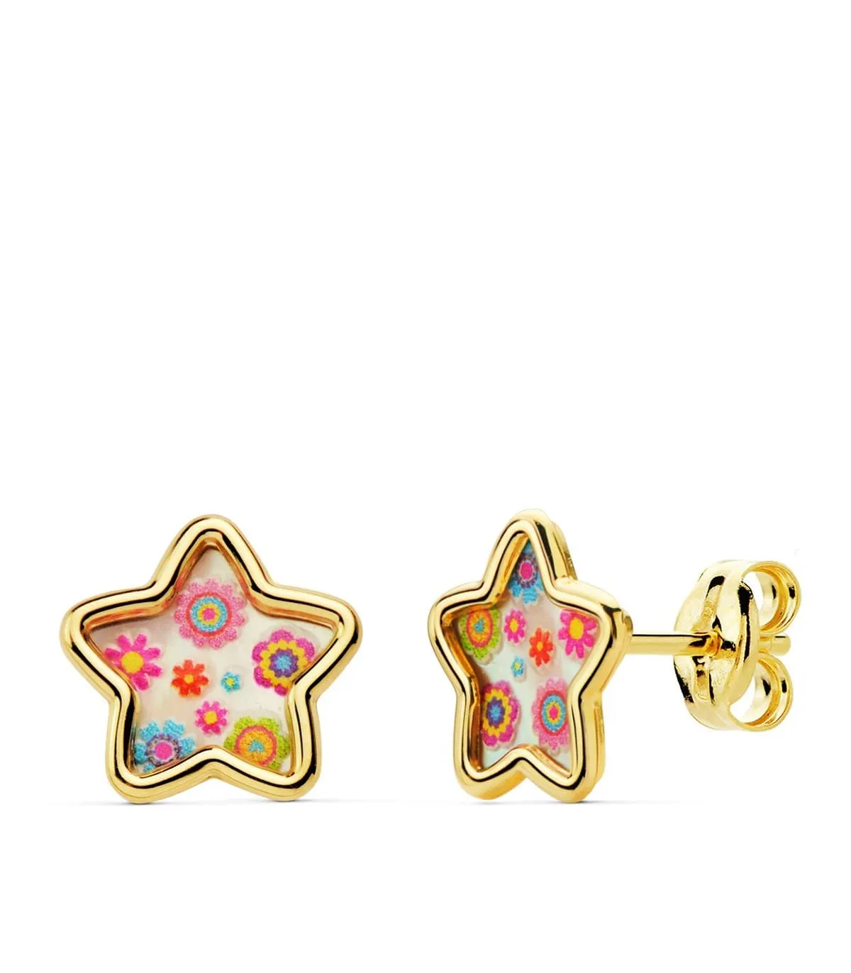 Pendientes Niña Aloha Oro 18K Estrella 8mm
