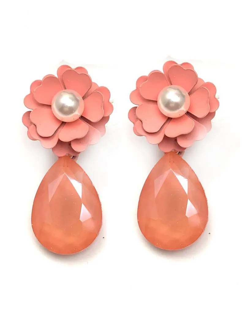 PENDIENTES PARA BODAS CON PEQUEÑA LAGRIMA ROSA CLARO