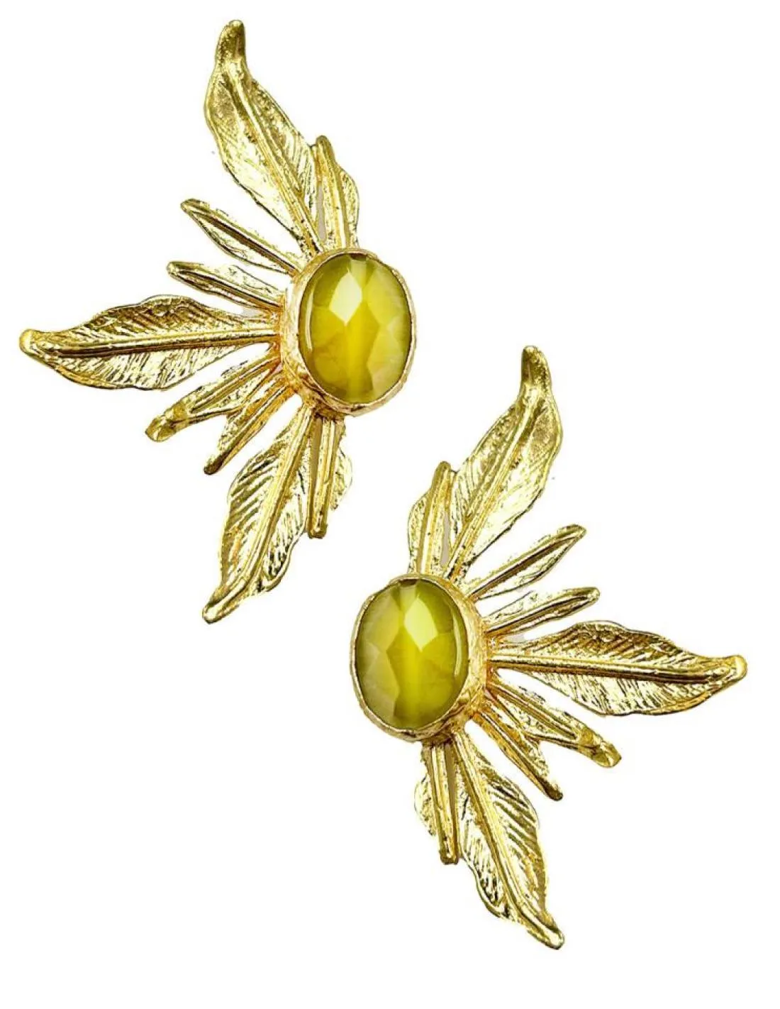 PENDIENTES SOFISTICADOS DORADOS Y PIEDRA ORO VIEJO PARA EVENTOS