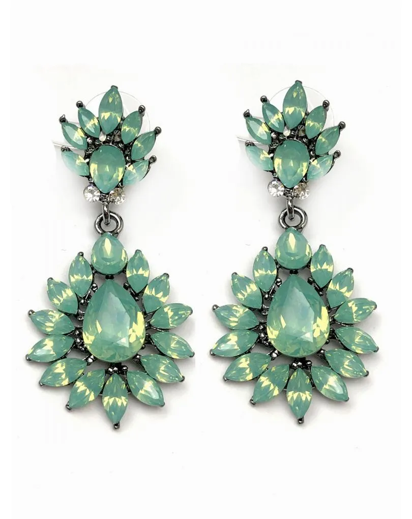 PENDIENTES VERDE AGUA PARA BODAS MUY FAVORECEDORES
