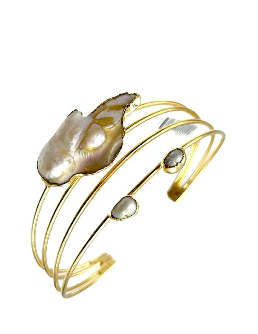 PULSERAS DORADAS DE PERLAS JOYA ELEGANTE PARA BODA Y EVENTOS