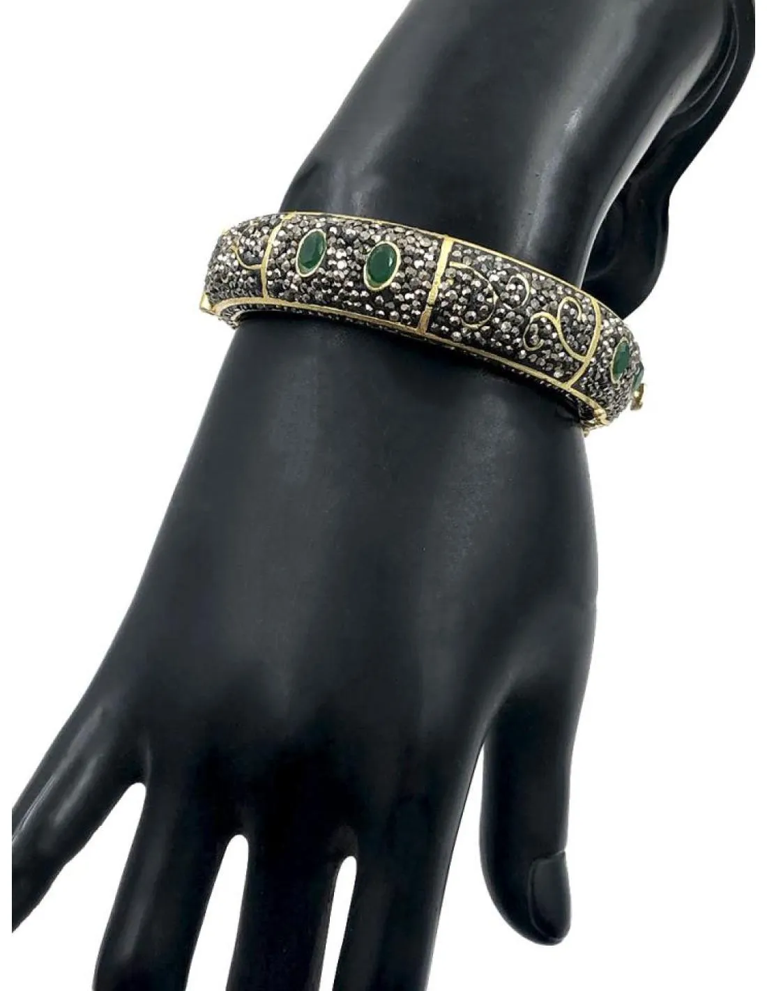 PULSERAS MUJER PARA EVENTOS CIRCON CON JADE VERDE SUTIL CONTRASTE
