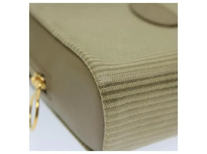 SAINT LAURENT Estuche PVC Cuero Beige Auth bs11420 